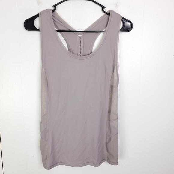 Lululemon Top Womens Medium Racerback Mesh Sides Workout Gray Casual Athleisure - Picture 1 of 8